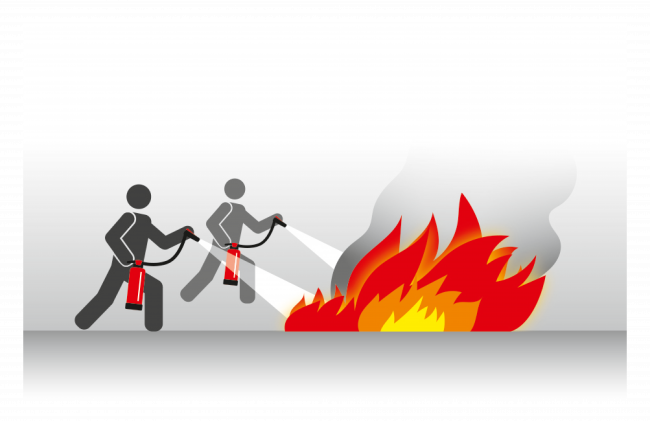Mehrere Feuerlöscher